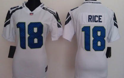 Nike Team Women's Jersey Seattle Seahawks 18 Sidney Rice White Game